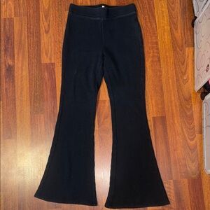 Aerie Waffle Black Flared Pants